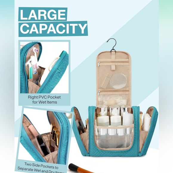 Travel Cosmetic Toiletry Bag Pouch Portable Hanging Organizer Accessories - Picture 4 of 6